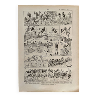 Lithographie sur les Jeux Olympiques (sport) - 1920