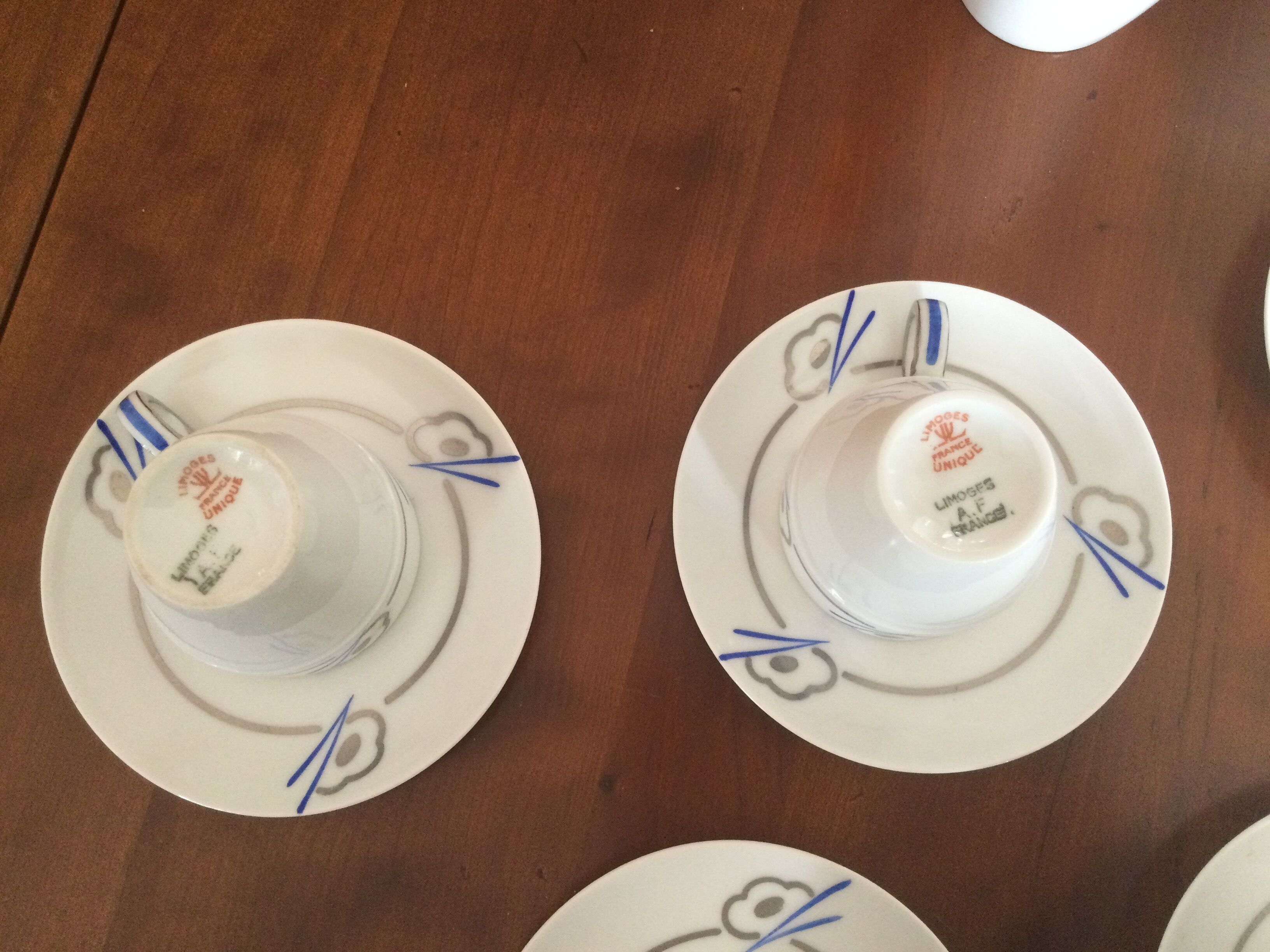 15-piece Limoges porcelain coffee set in art deco style