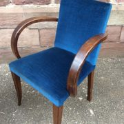 Pair of mid-century fabric bridge chairs 1950 no club chesterfield