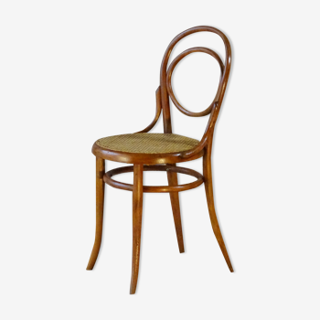 Bistro chair canned n°10 1/2 by lebrun (france) ca 1890, cherry shade