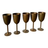 Copper brass stemmed glasses