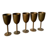 Copper brass stemmed glasses