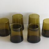 Batch of 6 smoked water glasses