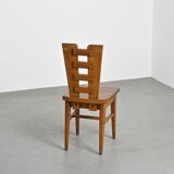 Ensemble de six chaises en chêne par Henry Jacques Le Même, France vers 1940