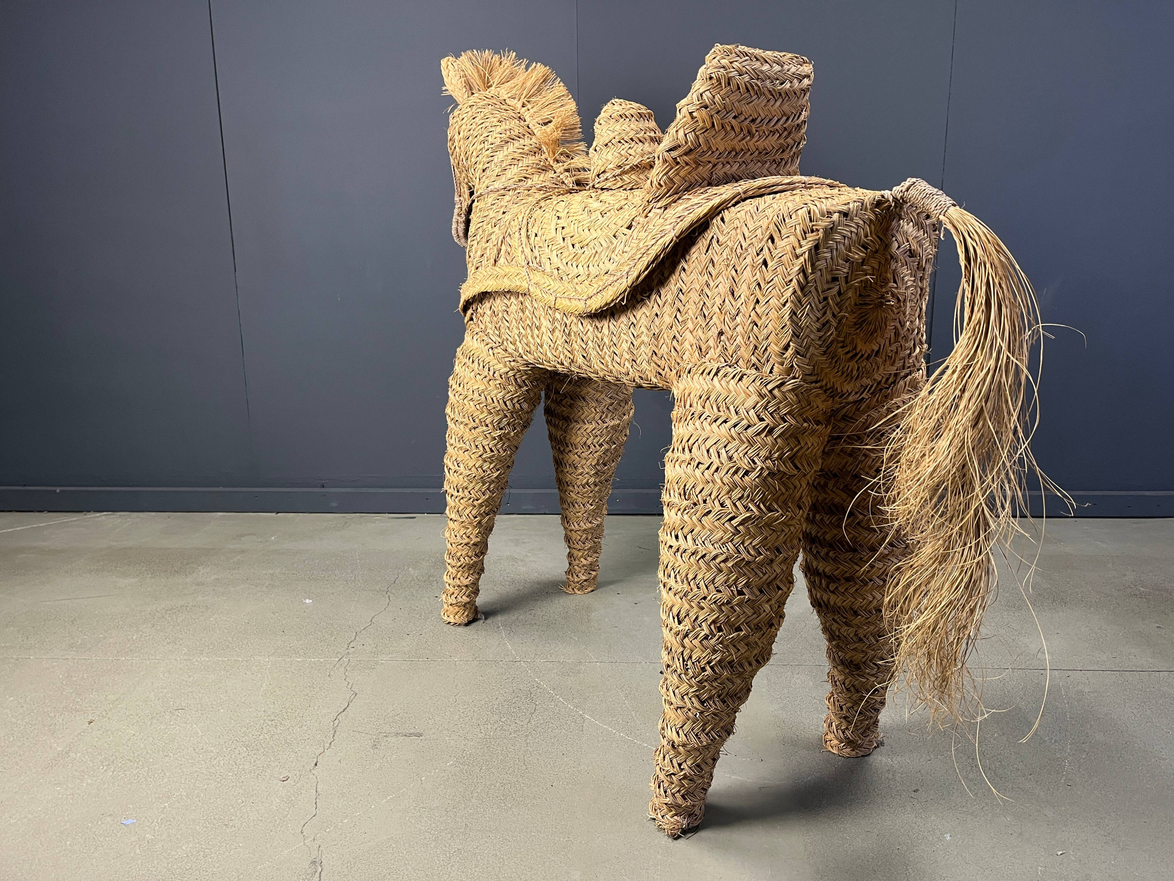 Vintage Spanish straw life size pony/horse, 1960s