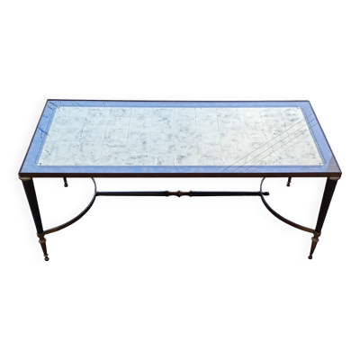 Table basse laiton et or dlg Maison Bagues annees 70