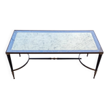 Table basse laiton et or dlg Maison Bagues annees 70