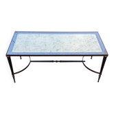 Brass and gold coffee table in the style maison bagues 70s