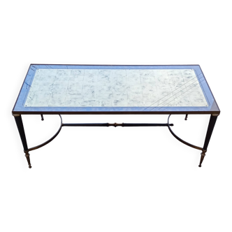 Table basse laiton et or dlg Maison Bagues annees 70