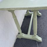 Patinated green baluster table