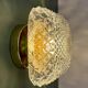 Vintage square globe wall or ceiling light in moulded glass