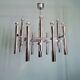 Large geometric chandelier in chromed metal, Massive, 1970