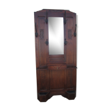 Vestiaire wears hat coat and art deco umbrella in wrought iron patere wood