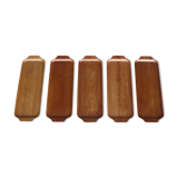 Small Danish teak serving trays. Set of 5