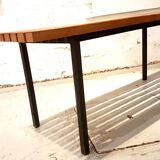 Bench / coffee table with slats structure wrought iron 1960s
