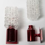 Pair of red wall light 1970