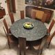 Round table in polished granite 10 seats