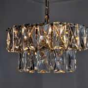 Lustre Kinkeldey 2 niveaux cristaux Allemagne 1970