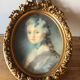 Pastel portrait, medallion frame