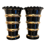 Pair of hyalite glass vases