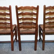 Antique Rush Seat Dining Chairs, England, 1910s, Set of 6