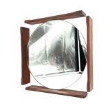 Mid-century teak table / wall mirror / vanity, Italy 1960s
