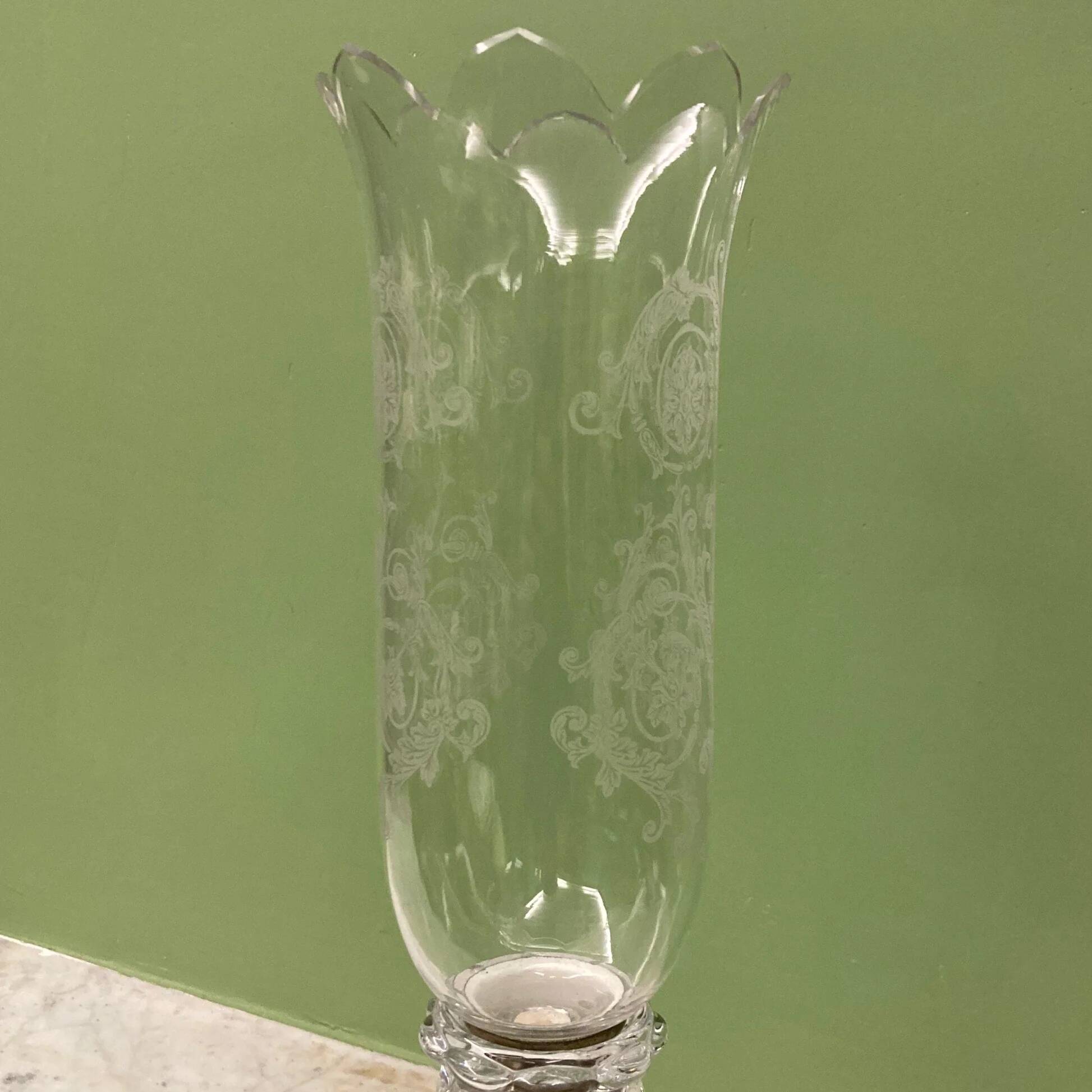 Baccarat crystal bamboo twist candle holder, signed.