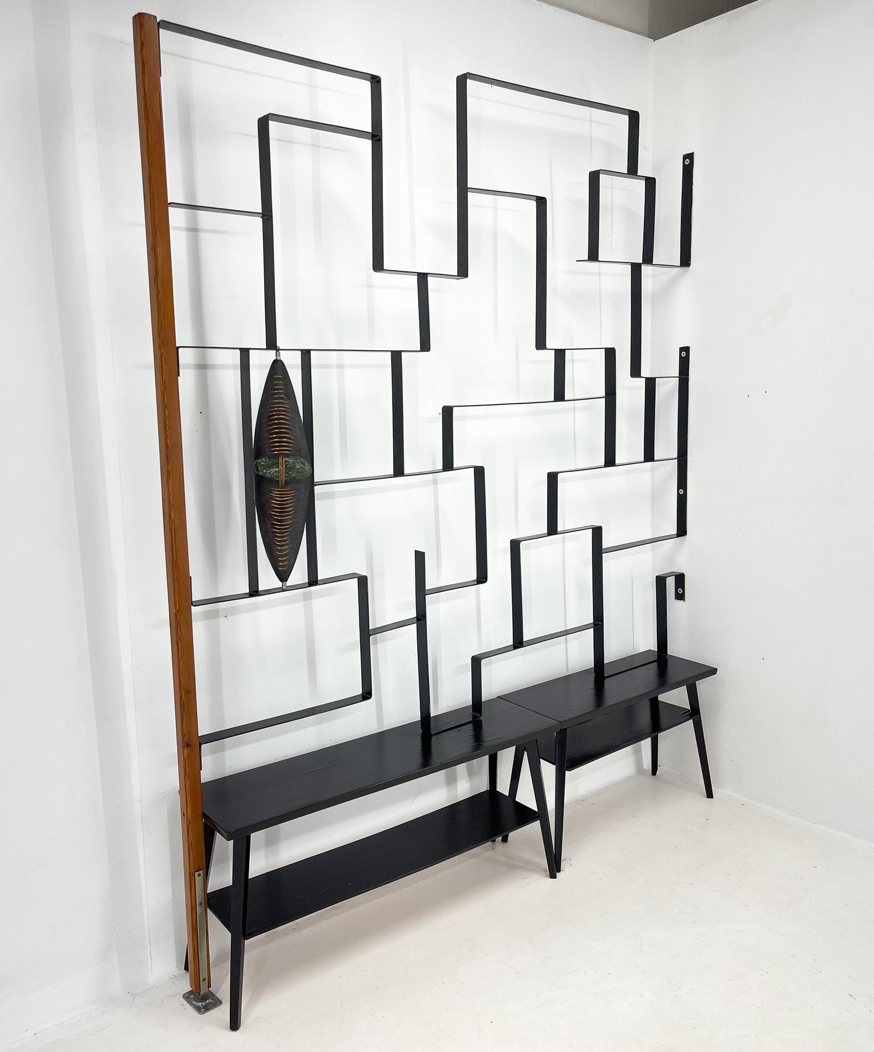 1960's art wall unit or room divider with sculpture by Jelínek
