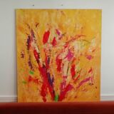 Tableau abstrait coloré à l'acrylique