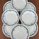 Set of 8 flat plates in Longchamp ironstone model Denise.
