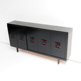 XXL black brutalist sideboard, Belgium 1960’s