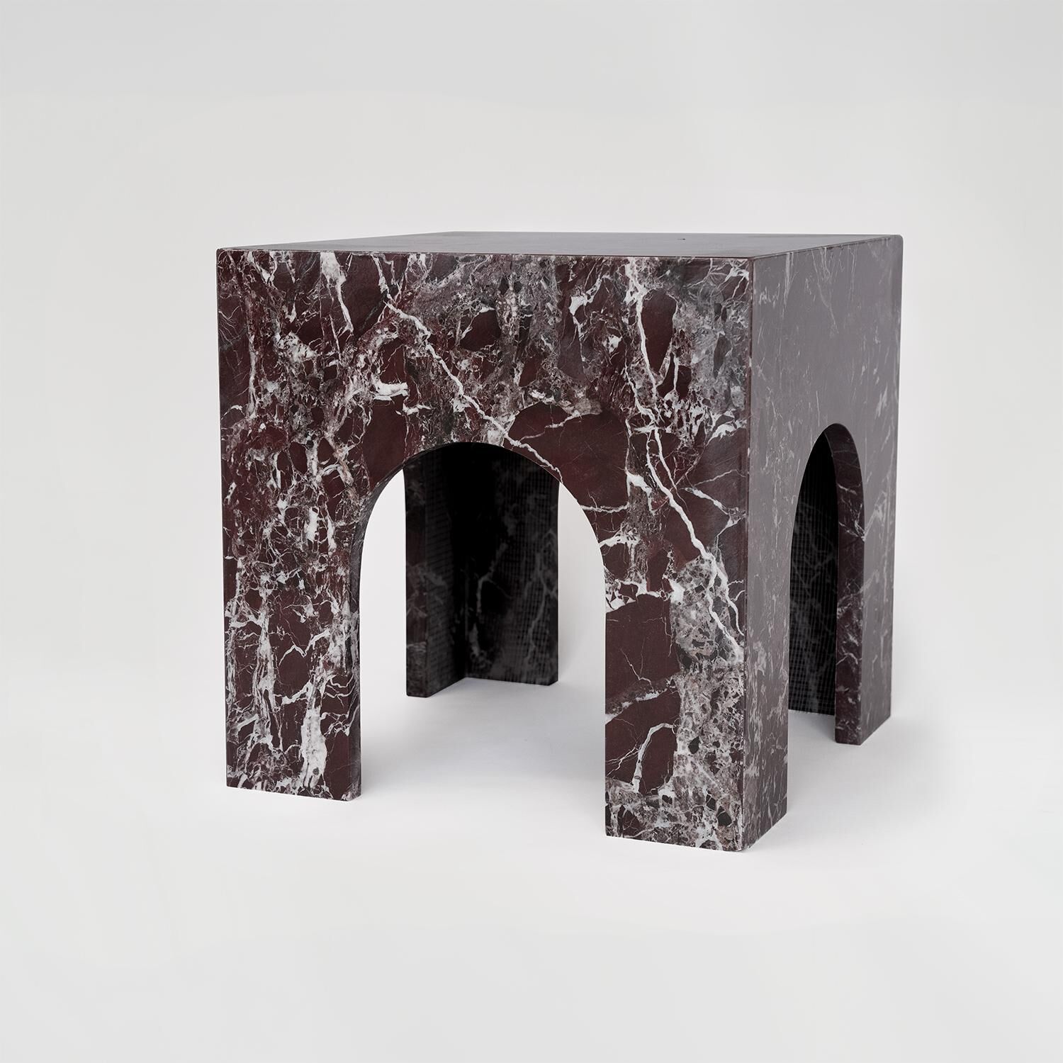 Table d'appoint en marbre Rosso Levanto
