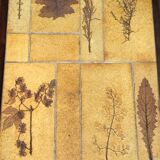 Framed marquetry panel – Old urban scene – 73 x 55 cm