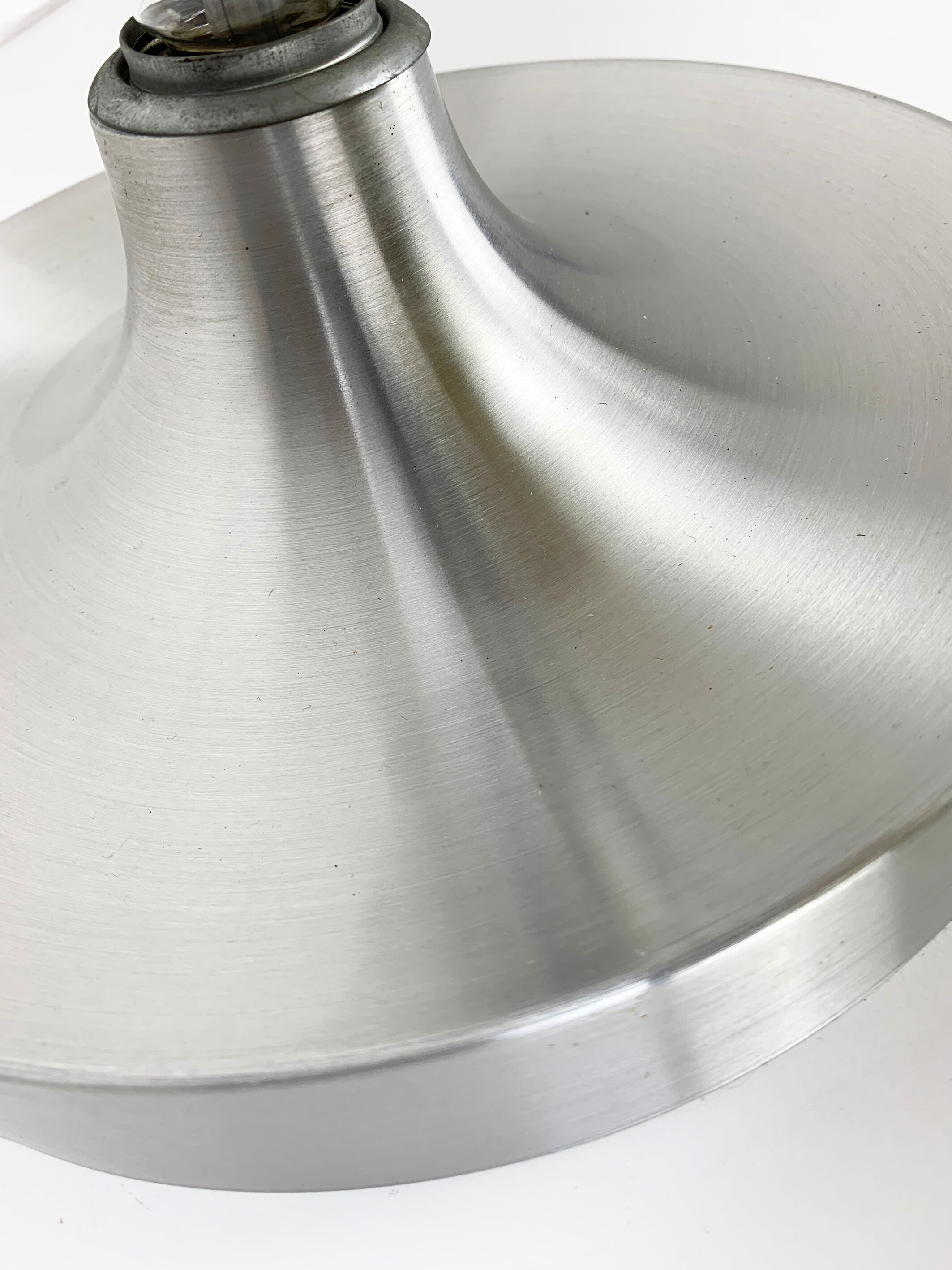 Brushed aluminum space age wall lamp, Flush Light, Germany 1960-70