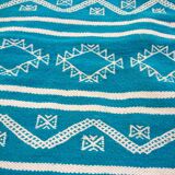 Blue and white carpet handmade 115x185cm