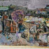 Painting “the dog shearer” by René Hamiot