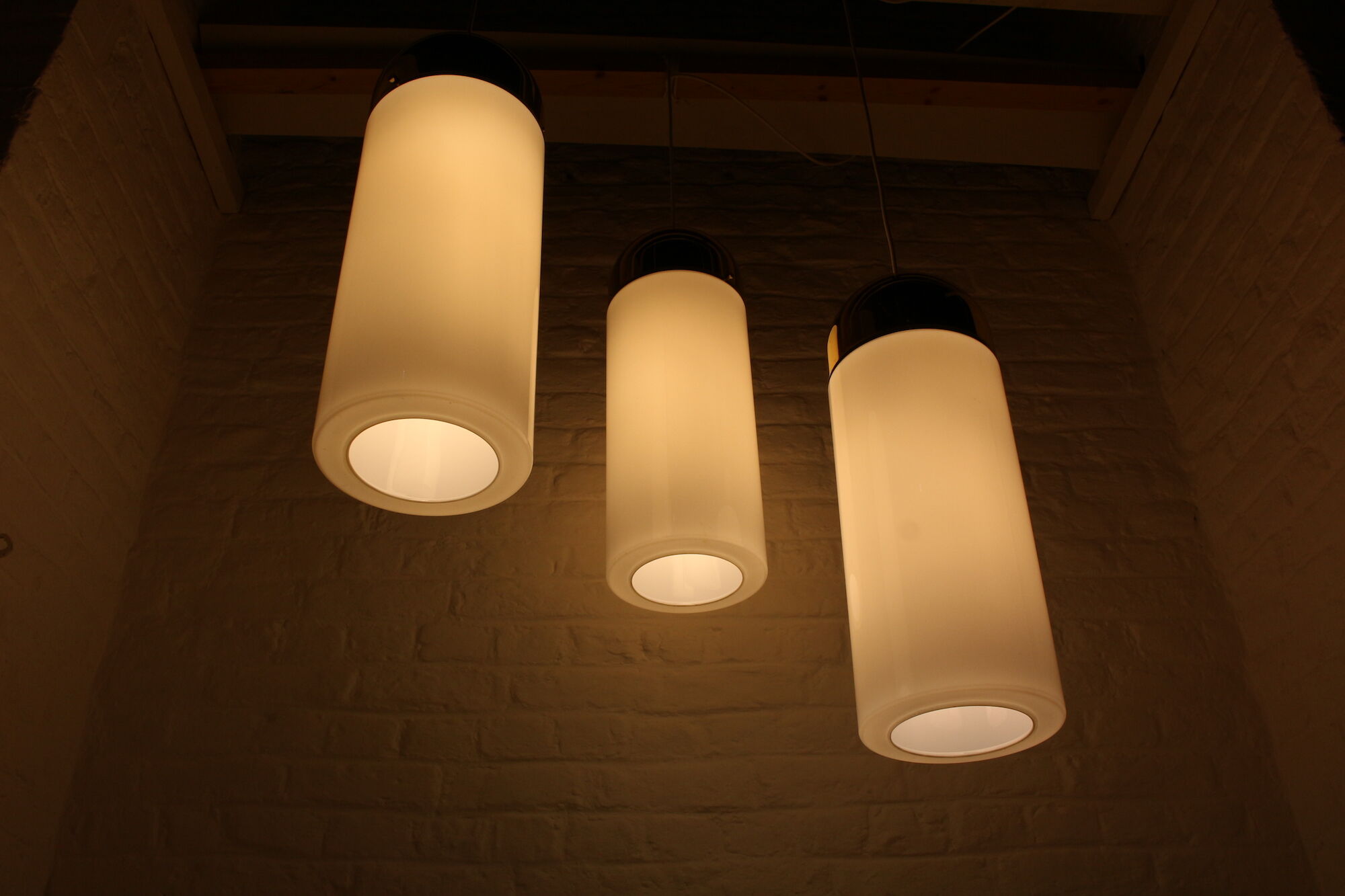 Large brass hanging Limburg glass