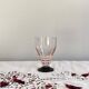 9 verres à vin ou à eau art déco rose et pied noir