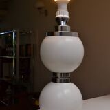 Delmas lamp base in white metal and chrome from the 70s