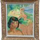 Oil on canvas by Emile Compard Portrait of women and composition