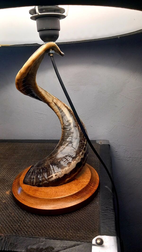 Lampe de salon brutaliste corne de Belier 1970