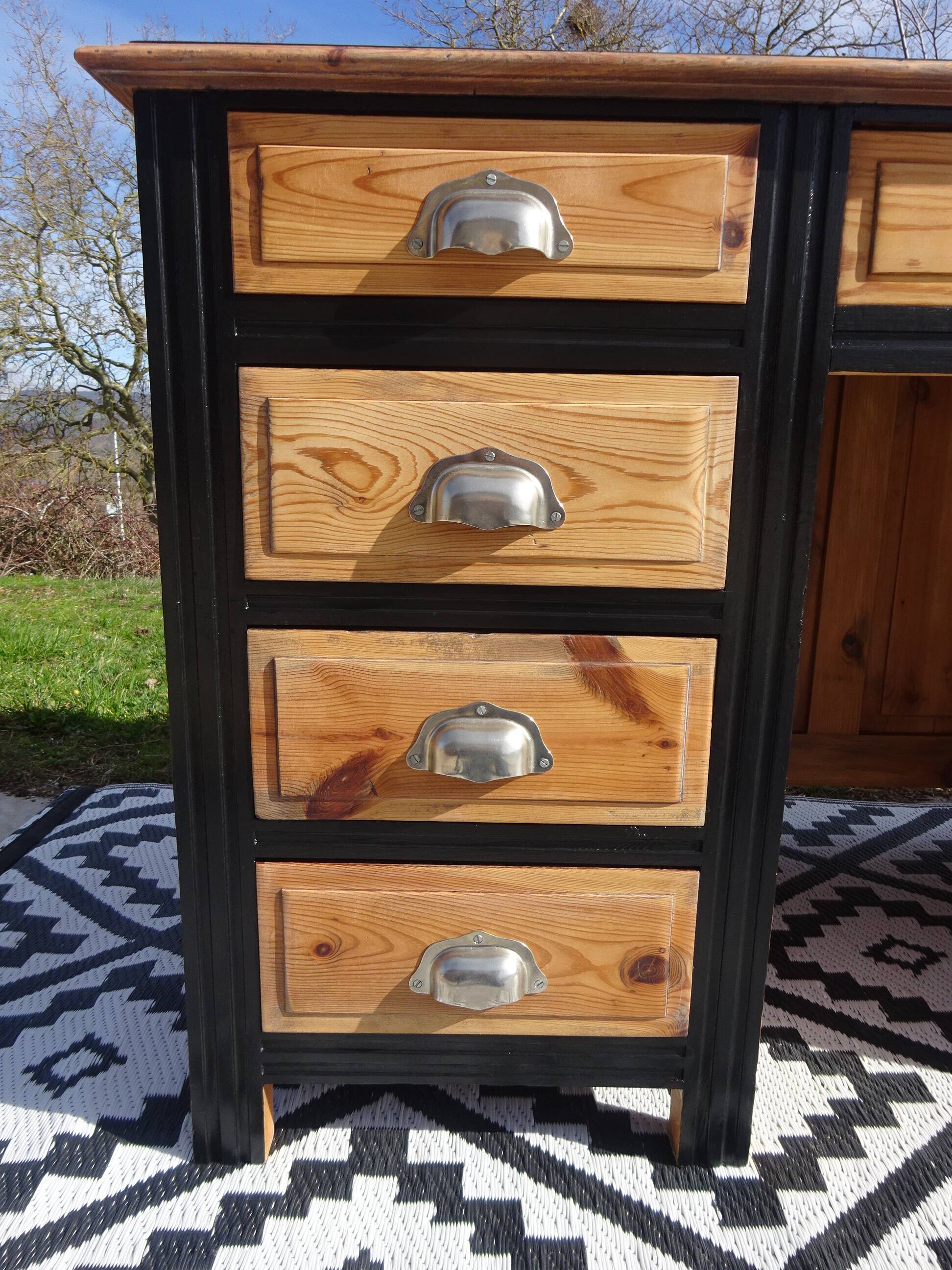 Vintage pine desk, restored