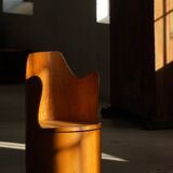 Modern Scandinavian style, Stump chair / "Kubstol" in pine, mid-20th century, 1950s.