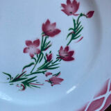 Flat plates Aude Sarreguemines with a rose flower design.