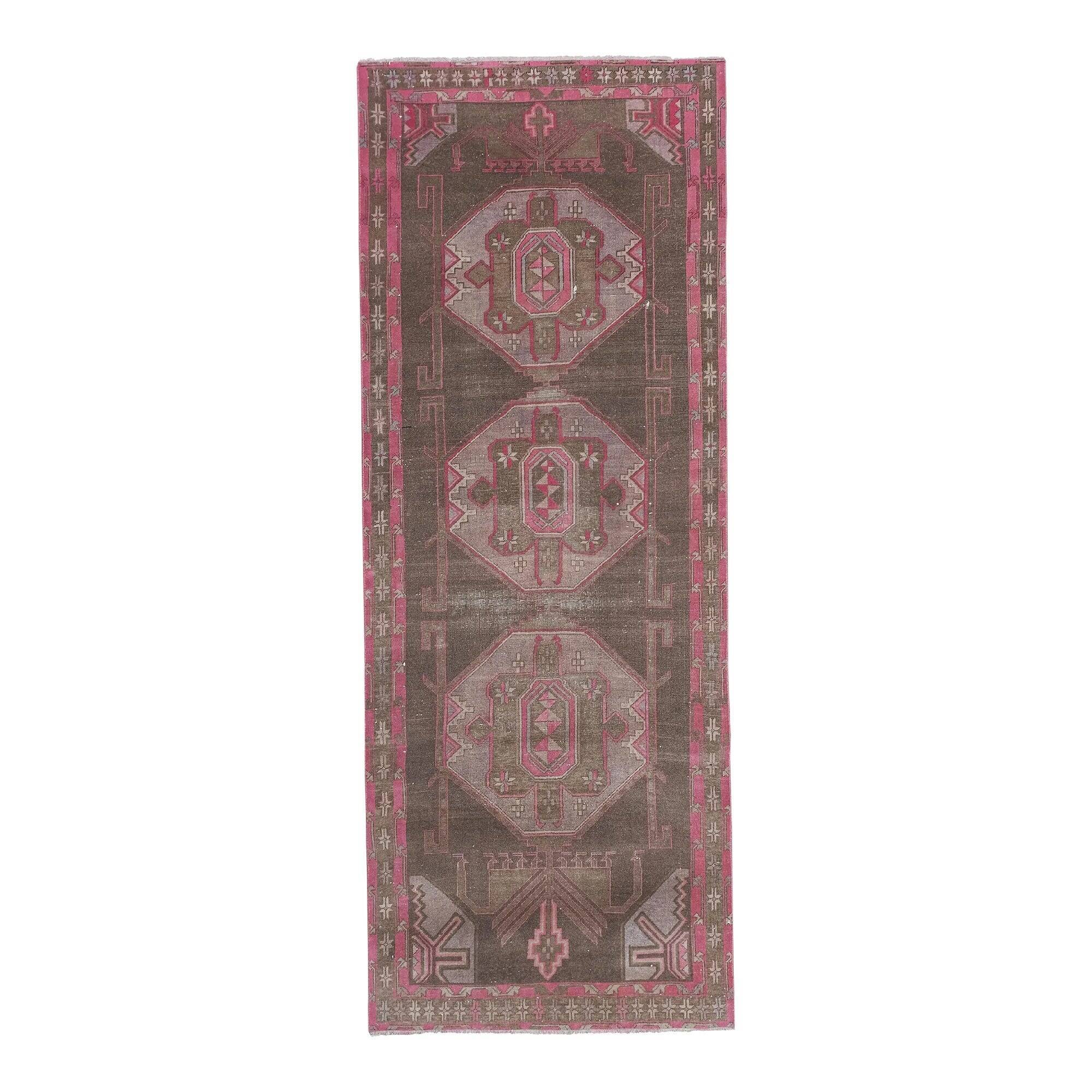 Vintage Turkish hallway rug 115x302 cm