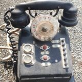 Wood and Bakelite telephone