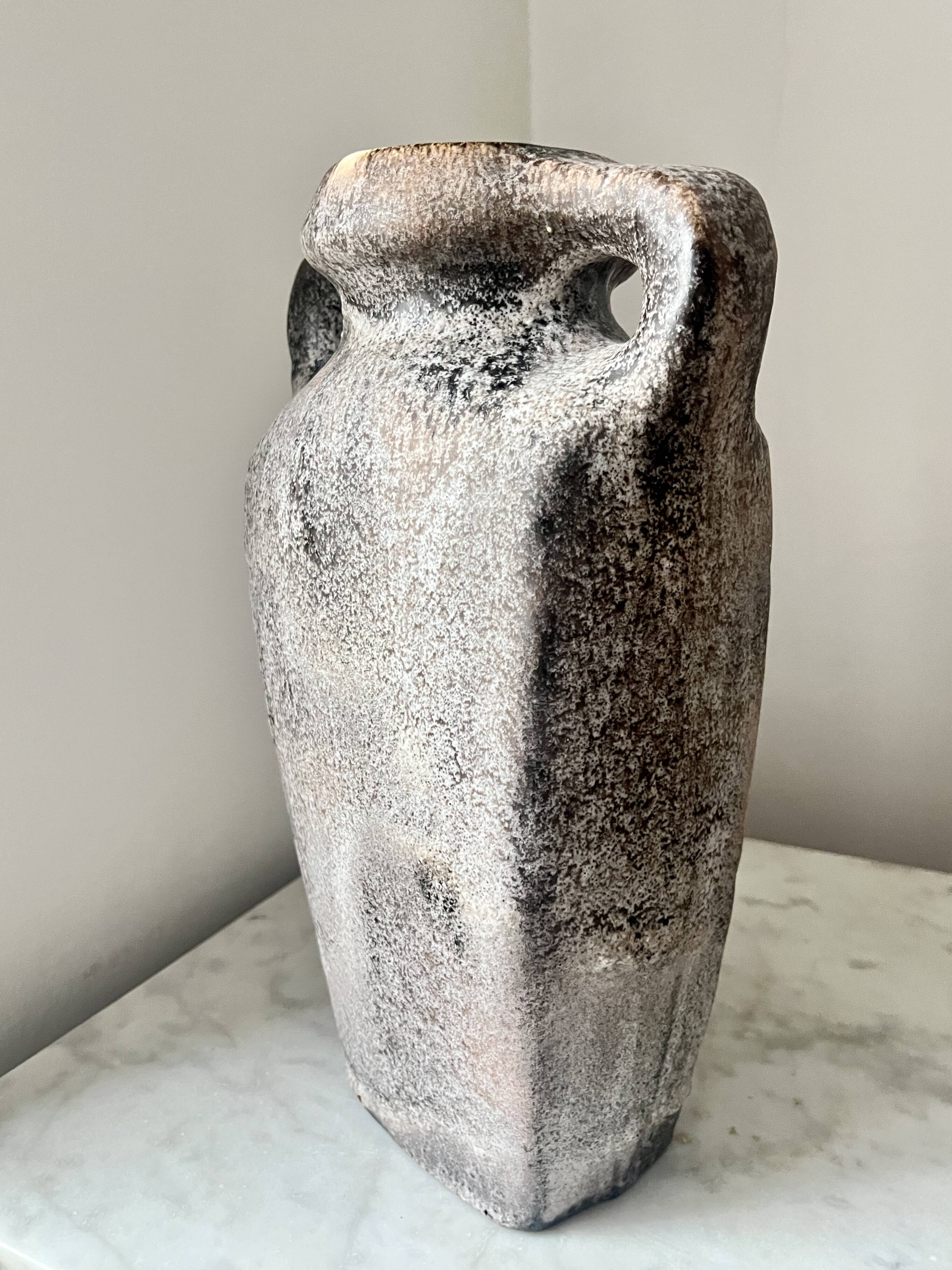Vintage German Lava Style Grey Brown Amphora Vase, West Germany 1970s