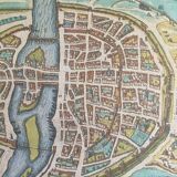 Historic map of Paris in 1590