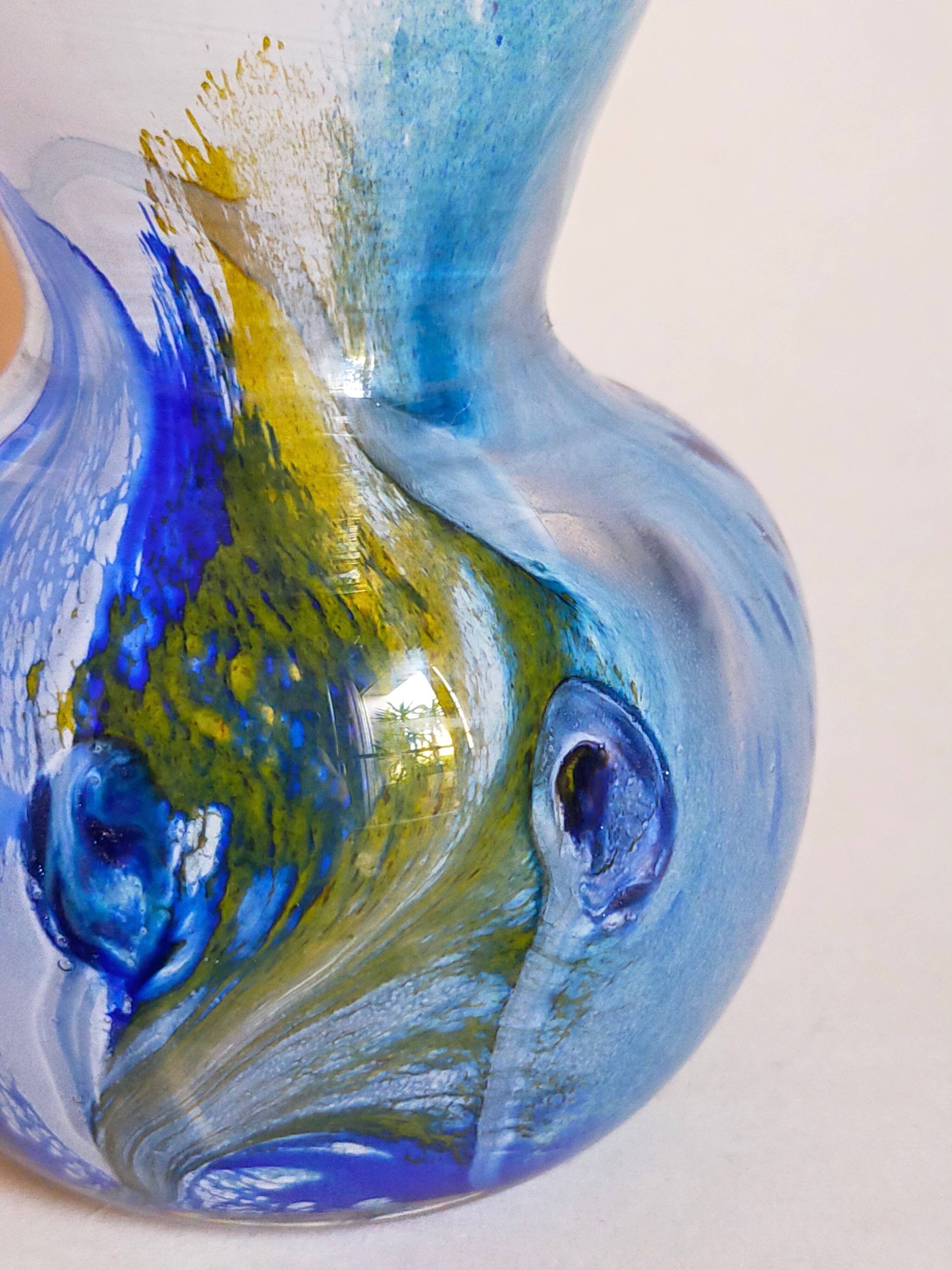 Vase glass paste of the glassmakers of Maure Vieil Mick and Bob Le Bleïs 80s