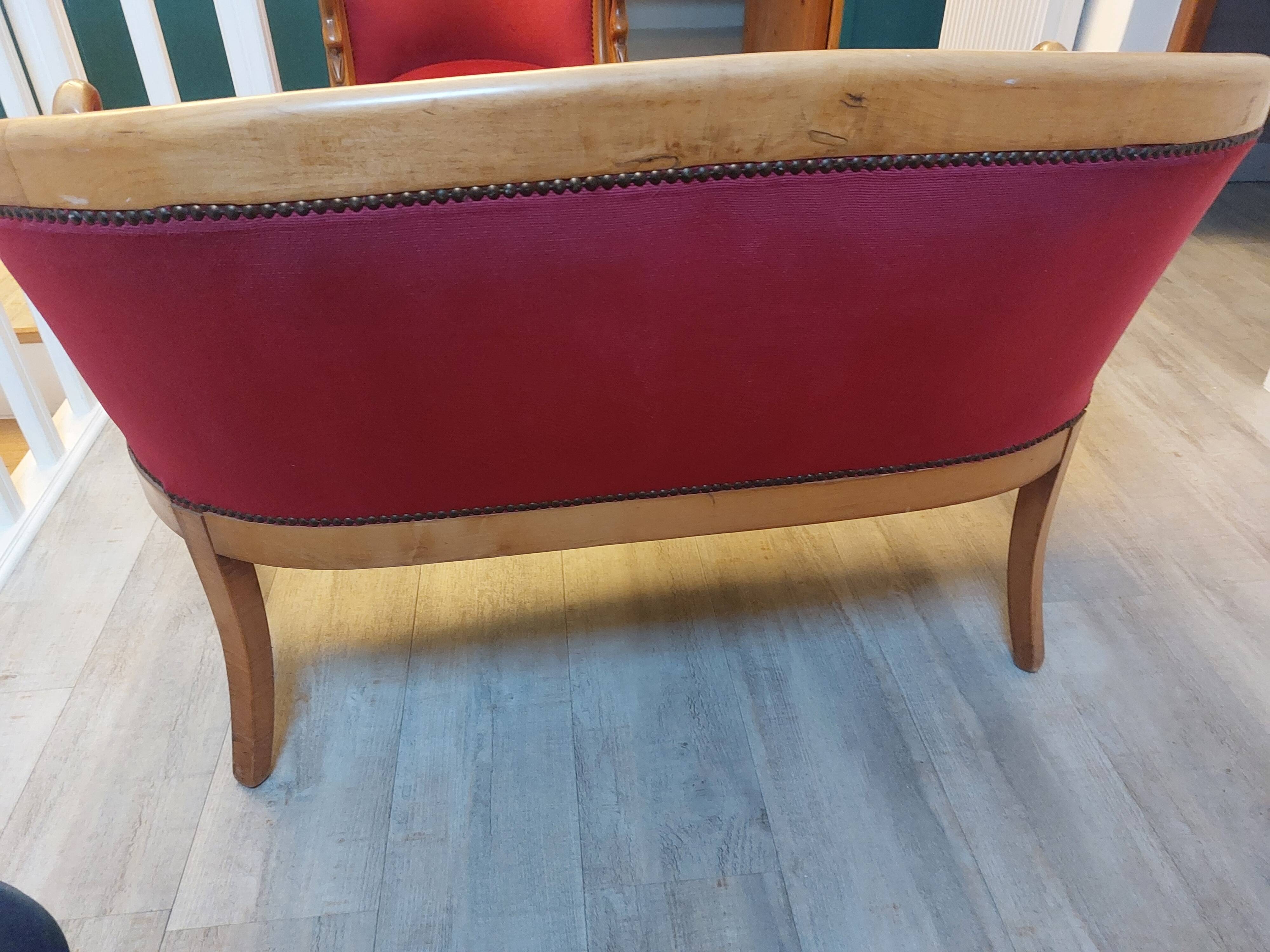 Burgundy velvet salon Swan neck